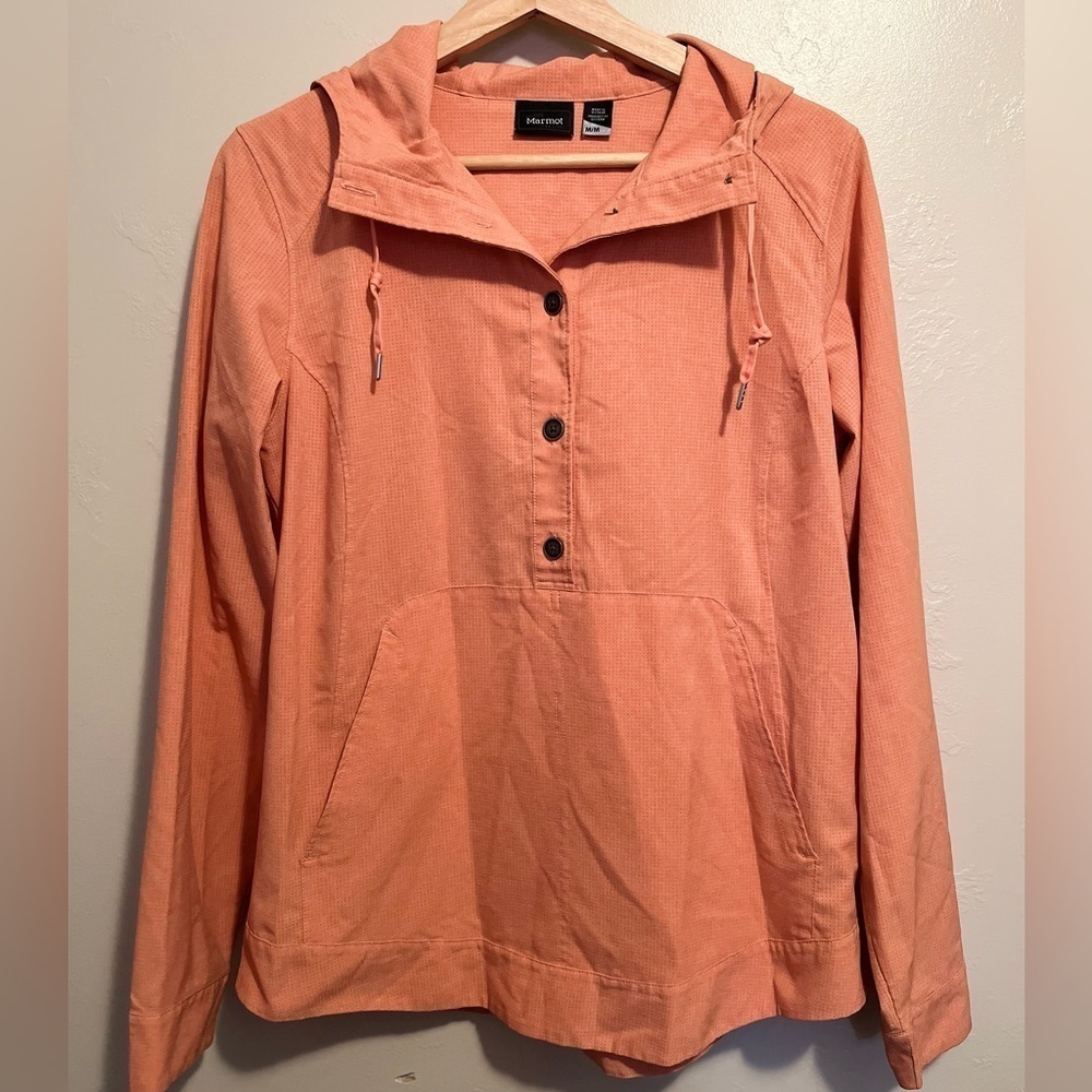 Marmot Lorey Hoodie Women's Size Med Coraly Orange Pullover Hiking Outdoor Comfy - Picture 3 of 15